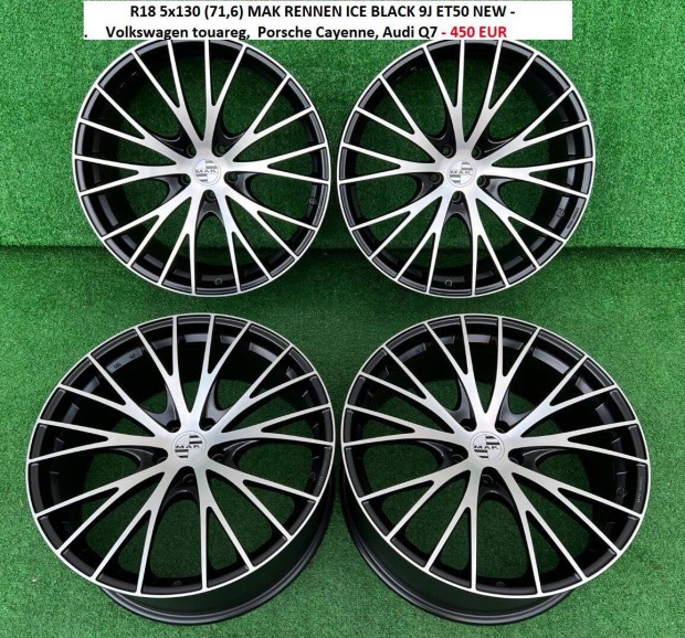 R18 5x130 (71,6) MAK Rennen ICE Black 9J ET50 új alufelnik felnik 18"