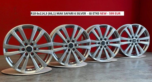 R18 6x114,3 (66,1) MAK Safari 6 Silver for Mercedes X-Class 18" 18col
