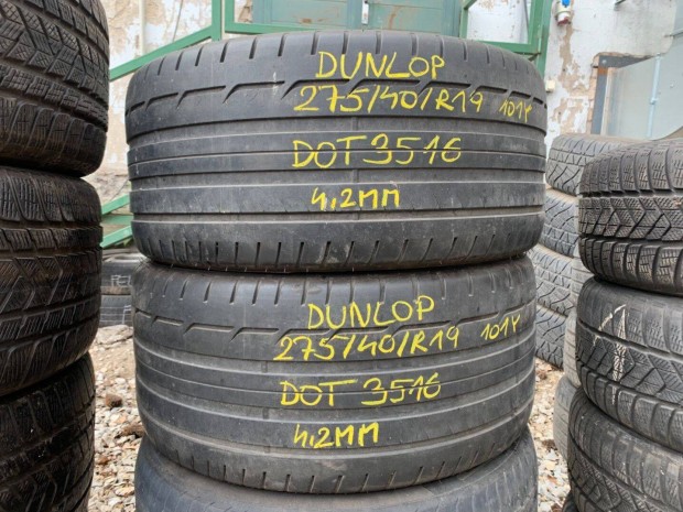 R19 275/40 Dunlop 2x4.5mm DOT4316 2db Nyri gumik Gumiszerels is
