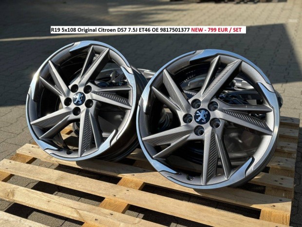 R19 5x108 Original Citroen DS7 7.5J ET46 új gyári alufelnik felnik