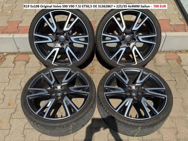 R19 5x108 Original Volvo S90 V90 7.5J ET50,5 OE gyári alufelnik felnik