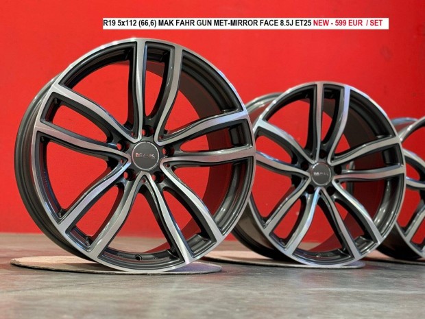 R19 5x112 MAK Fahr Gun MET-Mirror FACE 8.5J ET25 új alufelnik felnik