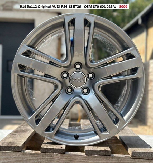 R19 5x112 Original AUDI RS4 8J ET26 8x19 gyri alufelni szett 19"