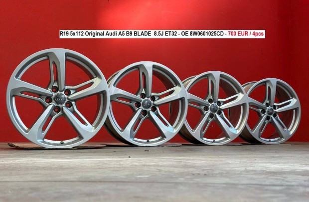 R19 5x112 Original Audi A5 B9 Blade 8.5J ET32 eredeti alufelnik felni