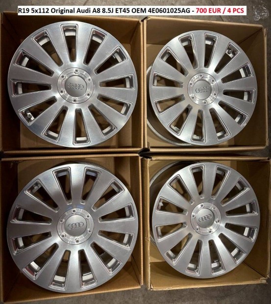 R19 5x112 Original Audi A8 8.5J ET45 gyri alufelnik, felnik 19"