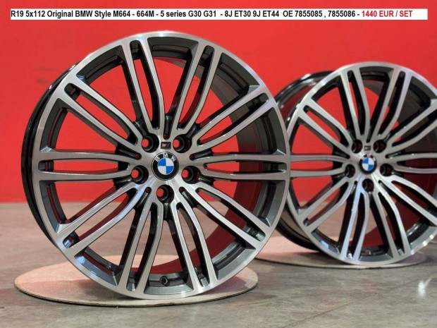 R19 5x112 Original BMW Style M664 - 664M G30 G31 ktszles gyri felni