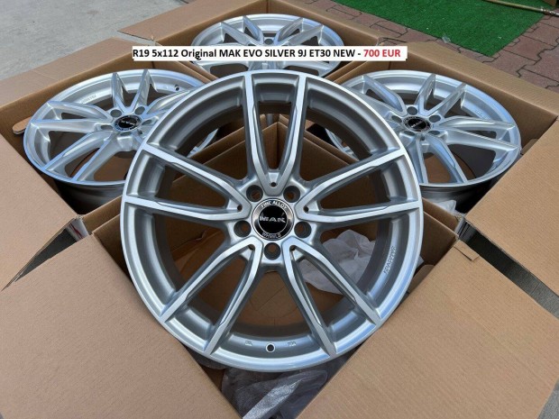 R19 5x112 Original MAK Evo Silver 9J ET30 9x19 j alufelnik 19"