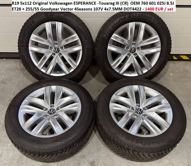 R19 5x112 Original Volkswagen Esperance -Touareg III +255/55