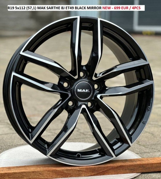 R19 5x112 (57,1) MAK Sarthe 8J ET49 8x19 19" alufelni szett Új