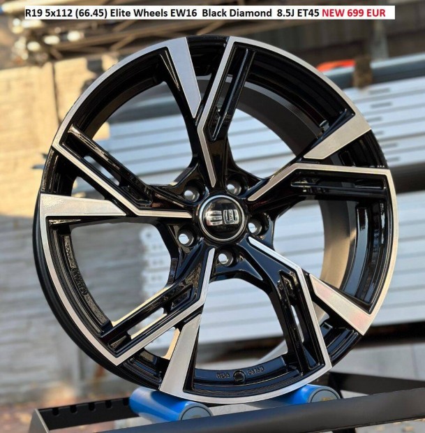 R19 5x112 (66.45) Elite Wheels EW16 Black Diamond 8.5J ET45 új felni