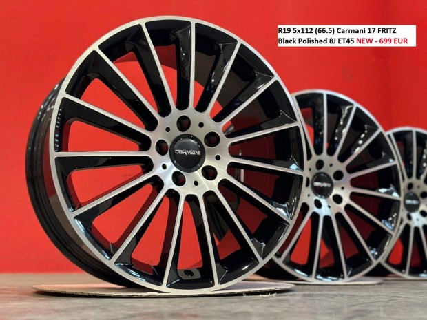 R19 5x112 (66.5) Carmani 17 Fritz új mercedes skoda alufelnik 19"