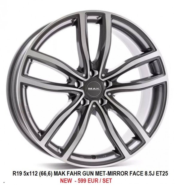 R19 5x112 (66,6) MAK Fahr Gun MET-Mirror FACE 8.5J ET25 j alufelnik