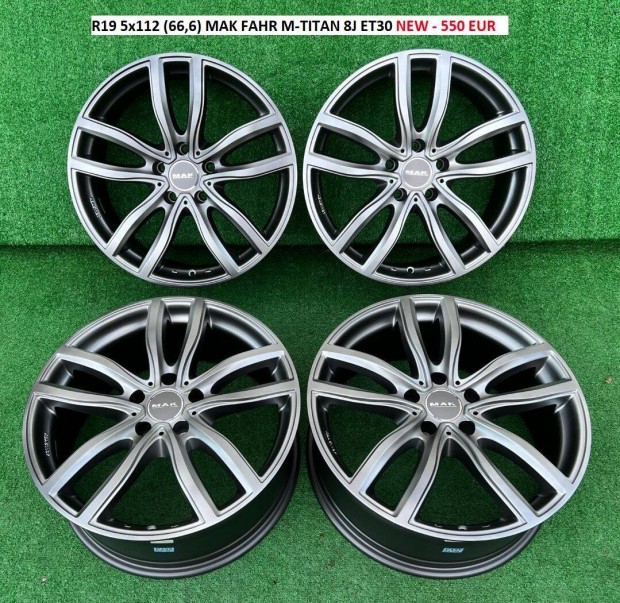 R19 5x112 (66,6) MAK Fahr M-Titan 8J ET30 új alufelnik, felnik 19"