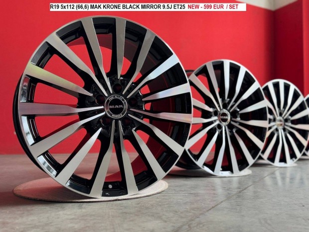 R19 5x112 (66,6) MAK Krone Black Mirror 9.5J ET25 új alufelnik