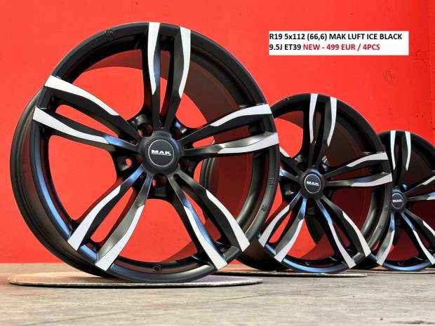 R19 5x112 (66,6) MAK Luft ICE Black 9.5J ET39 új audi a6 alufelnik