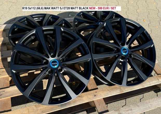 R19 5x112 (66,6) MAK Watt 5J ET28 MATT Black - BMW i3 új alufelnik