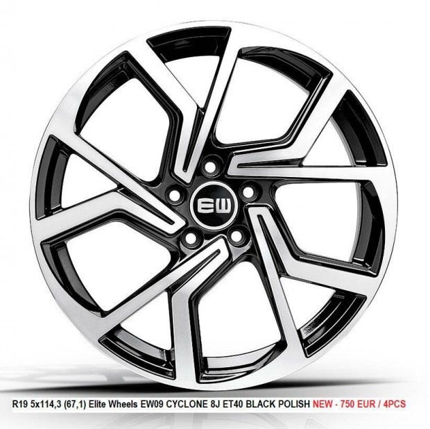 R19 5x114,3 (67,1) Elite Wheels EW09 Cyclone 8J ET40 új alufelnik 19"