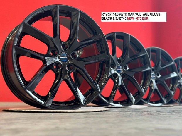 R19 5x114,3 (67,1) MAK Voltage Gloss Black 8.5J ET40 új alufelnik 19"