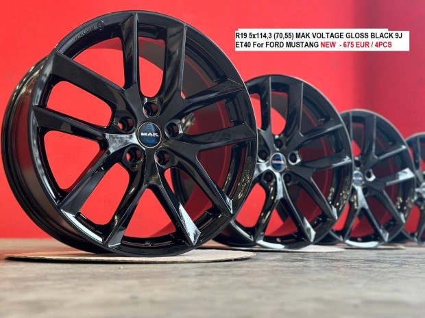 R19 5x114,3 (70,55) MAK Voltage Gloss Black 8.5J ET40 For Ford Mustang