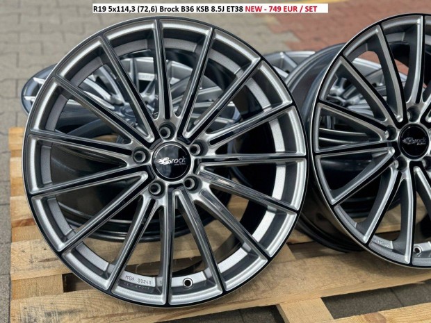 R19 5x114,3 (72,6) Brock B36 KSB 8.5J ET38 j alufelnik felnik 19"