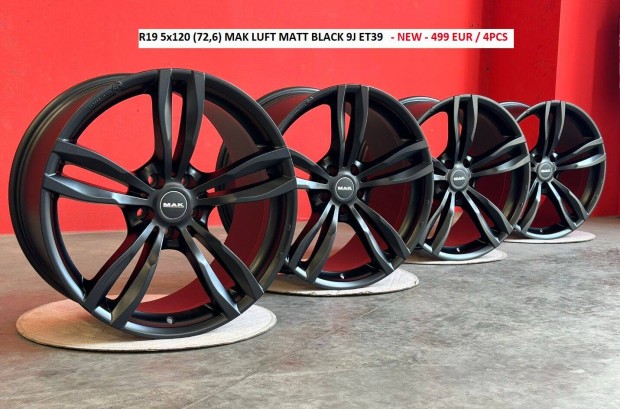 R19 5x120 (72,6) MAK Luft MATT Black 9J ET39 j bmw felnik 9x19 19"