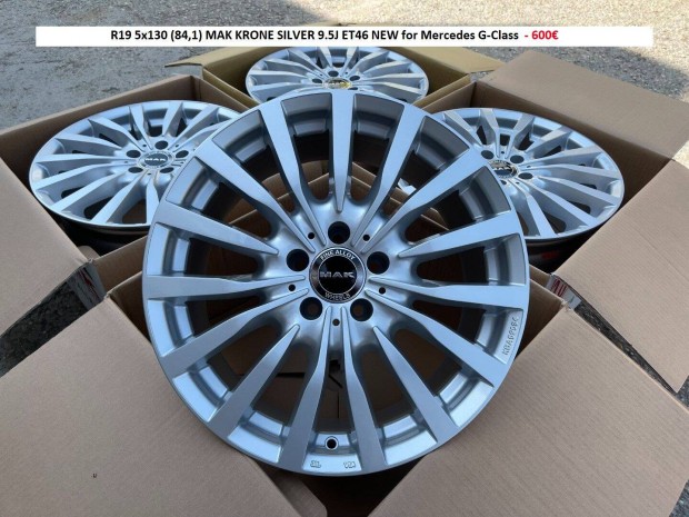 R19 5x130MAK Krone Silver j felnik mercedes G audi Q7 Vw touareg 19"