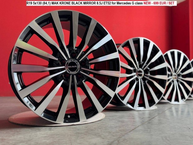 R19 5x130 (84,1) MAK Krone Black Mirror 8.5J ET52 új alufelnik 19"