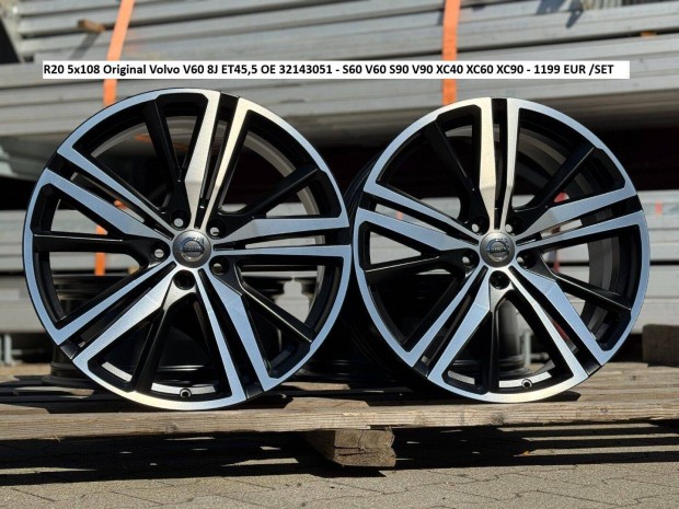 R20 5x108 Original Volvo V60 8J ET45,5 OE 32143051 - S60 V60 S90 V90 X