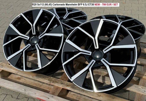 R20 5x112 (66,45) Carbonado Mannheim BFP 8.5J ET38 új alufelnik felnik