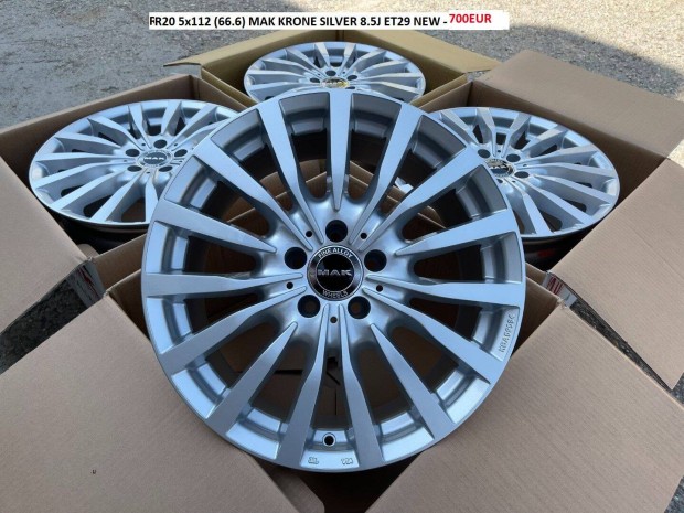 R20 5x112 (66.6) MAK Krone Silver 8.5J ET29 j alufelnik felnik 20"