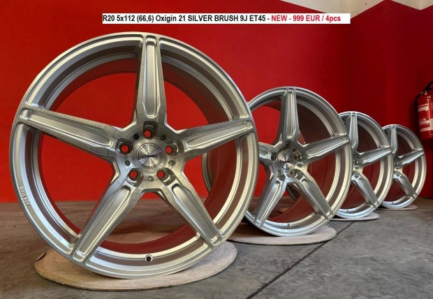 R20 5x112 (66,6) Oxigin 21 Silver Brush 9J ET45 új alufelnik 20"
