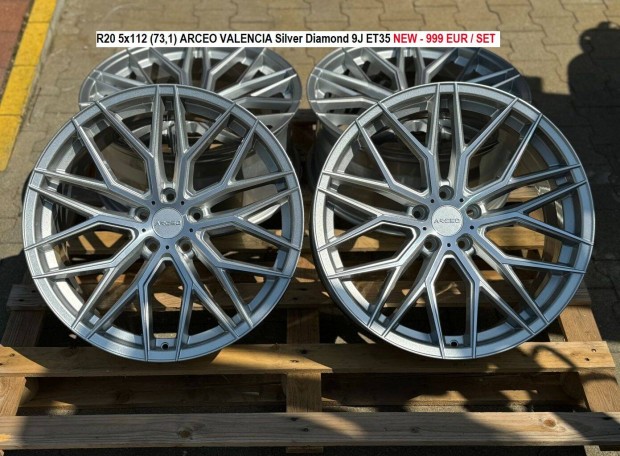 R20 5x112 (73,1) Arceo Valencia Silver Diamond 9J ET35 j felni 20"