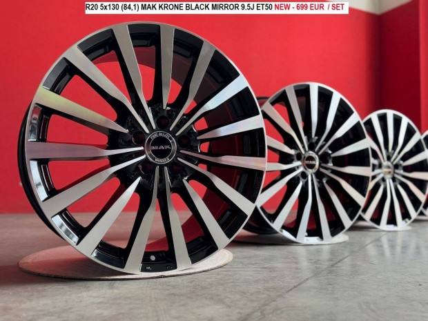 R20 5x130 (84,1) MAK Krone Black Mirror 9.5J ET50 új alufelnik 20"