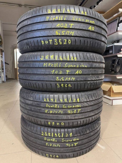 R21 235/45 + 255/40 Pirelli Scorpion AO 4x5.7-5.5MM nyárigumik