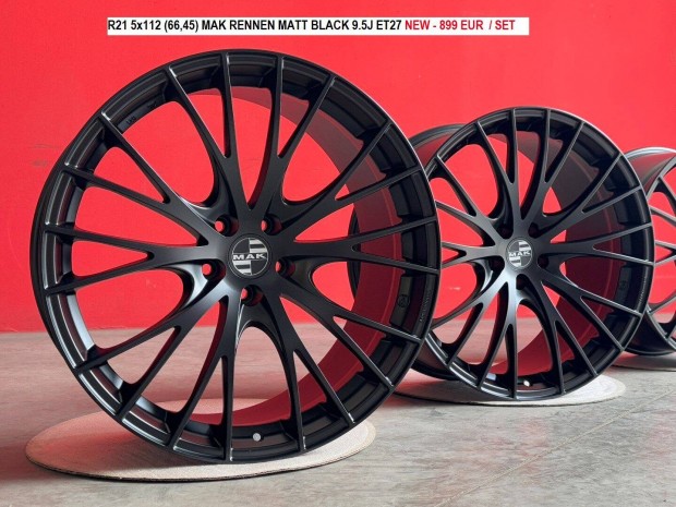 R21 5x112 (66,45) MAK Rennen MATT Black 9.5J ET27 új alufelnik felnik