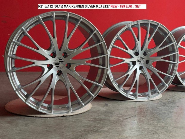 R21 5x112 (66,45) MAK Rennen Silver 9.5J ET27 új alufelnik felnik