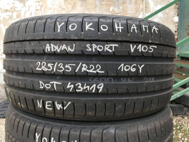 R22 285/35 Yokohama 106Y 107Y Advan sport V105 1DB! nyári gumi