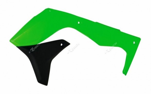 RACETECH Radiátor burkolatok Neon Zöld Kawasaki KX250F-hez