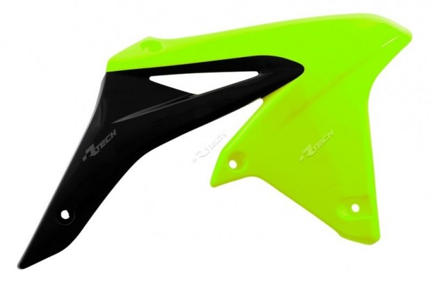 RACETECH Radiátor burkolatok Neon sárga/fekete Suzuki RM-Z250-hez