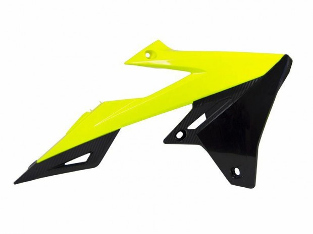 RACETECH Radiátor burkolatok Neon sárga/fekete Suzuki RM-Z450-hez