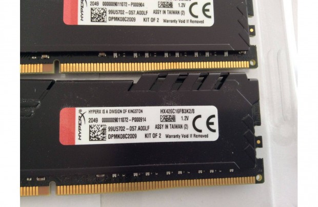 RAM Kingston 2x4 GB 3200 Mhz Fury Beast DDR4