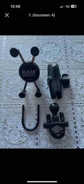 RAM Mounts X-Grip U-Bolt Mobiltelefon tart - Fekete