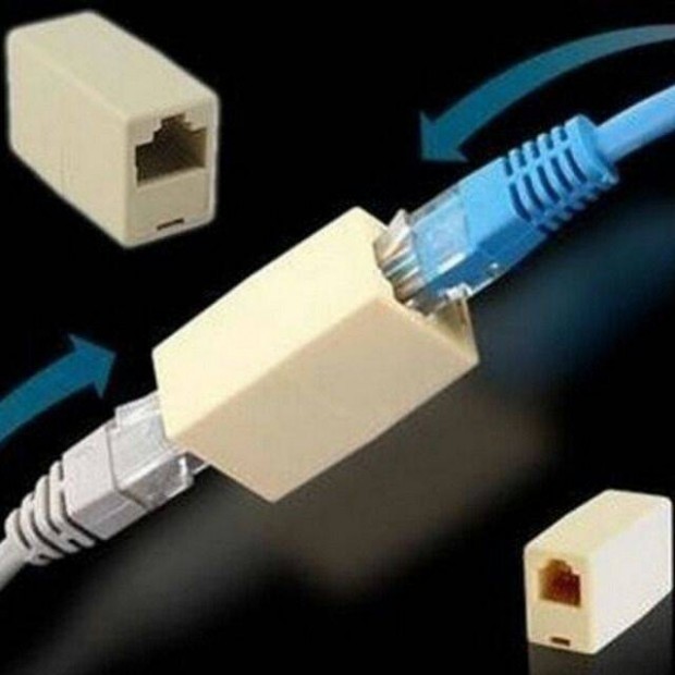 RJ45 UTP Ethernet csatlakoz told adapter (anya-anya) (0904)