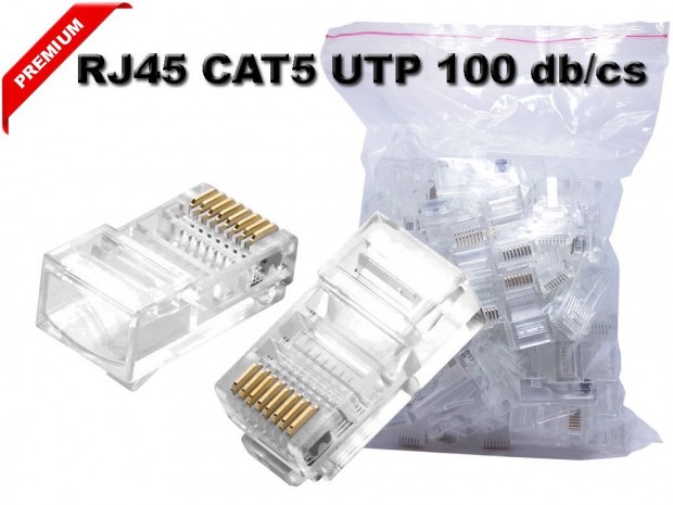 RJ45 csatlakoz CAT5 hlzati kbel vezetk 100db