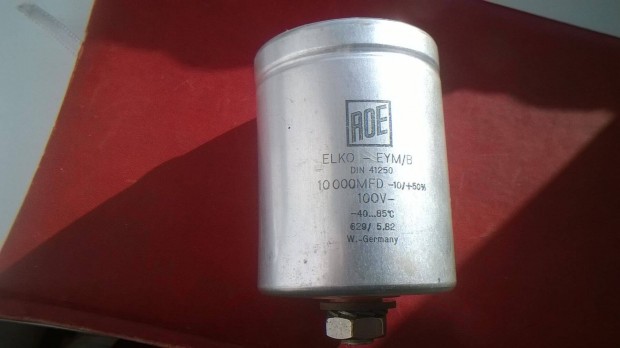 ROE 10000 uF kondenztor , 100 V DC , 65 x 81 mm ,hasznlt