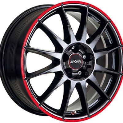 RONAL R54 MCR F�nyes fekete piros 8X17 5X112 ET35 CB76 | alufelni |
