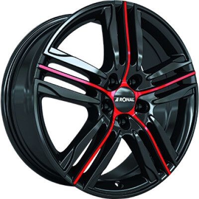 RONAL R57 Fényes fekete piros 7,5X18 4X108 ET24 CB76 | alufelni |