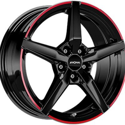 RONAL R69 Fényes fekete piros 7,5X17 5X112 ET35 CB76 | alufelni |