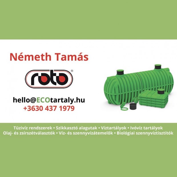 ROTO -6-8 PE EcoBox szerelvnyek nlkli lakossgi szennyvztisztt