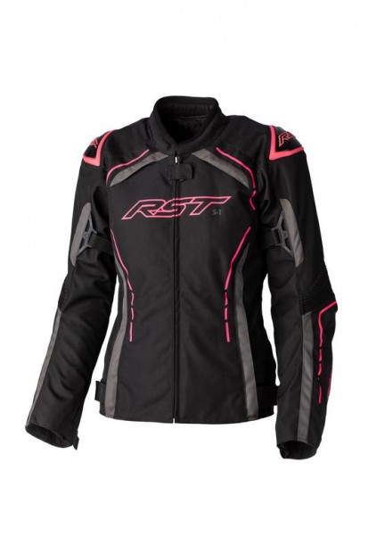 RST Női S1 CE Textil Dzseki - Fekete/Neon Rózsaszín Méret S